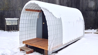 Construction of homeless sleeping pod using plastic Conestoga sheet technique that works [upl. by Taryne]