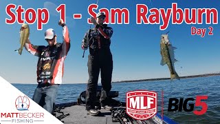 2022 MLF Pro Circuit Stop 1  Sam Rayburn Day 2 [upl. by Ahsiekit]