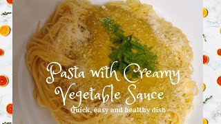 How to Cook Capellini Pasta with Creamy Vegetable Sauce Vegetarian Option [upl. by Ackerley]