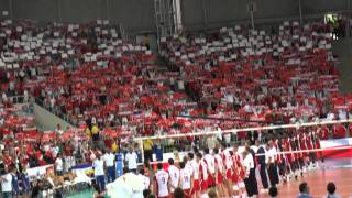 Hymn Polski na meczu Polska Kuba Liga Światowa Siatkówki 2010 [upl. by Skolnik]