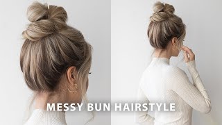 60 SECOND MESSY BUN TUTORIAL ❤️ [upl. by Anselme]