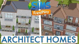 Sims Freeplay  Architect Homes Tour  August 2017 [upl. by Eelir]