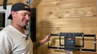 How to install a TV mount on wood Mounting TV bracket MD2296 in a new house at Mapleberry Farm [upl. by Ainahpets182]