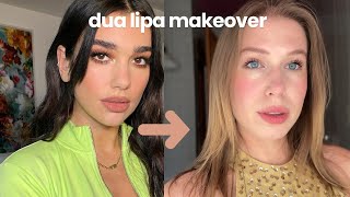 Transforming into Dua Lipa  Hair outfit and makeup inspired by Dua Lipa 💕 [upl. by Sybila]