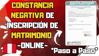 Como sacar la CONSTANCIA NEGATIVA DE MATRIMONIO  CERTIFICADO DE SOLTERÍA [upl. by Wilfred178]