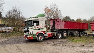 Köp Dragbil med grustrailer Scania 144L 460 på Klaravik [upl. by Novej111]