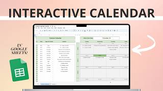 How to create an Interactive Calendar in Google Sheets  Content Tasks Meetings Personal Planner [upl. by Asseniv]