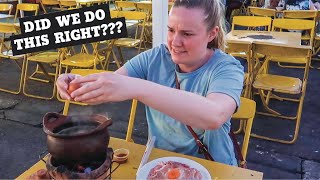 First Hot Pot EVER  Burned by Flying Coals  Chinese Style Hot Pot in Thailand [upl. by Ayekram]