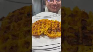 Mac and Cheese Waffles foodie food easyrecipe yummy [upl. by Ahsikym987]