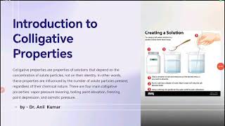 colligative properties of solution CBSE ICSE BSBE NEET IIT [upl. by Arnoldo281]