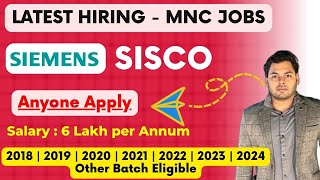 Job Alert fresher  SiemensSisco Off Campus hiring  Jobs for 20242023 2022 2021  Salary 6LPA [upl. by Nadruoj]