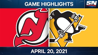 NHL Game Highlights  Devils vs Penguins  Apr 20 2021 [upl. by Willis]