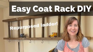 Easy coat rack DIY with an old ladder [upl. by Catharine868]