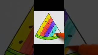 Easy Watermelon🍉 Drawing 🍉 art ytshorts satisfying creative [upl. by Eetnahc]