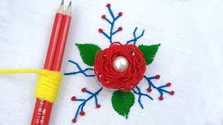 Quick amp Easy Beautiful Flower Embroidery designs  Satin Stitch Flower [upl. by Cami]