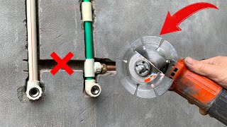 Plumbers never want you to know this Fastest technique to install metal water pipes inside wall [upl. by Ykcin]