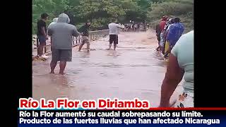 Diriamba El Río la Flor aumentó su caudal sobrepasando su límite por lluvias tormenta tropical Sara [upl. by Aicelf601]