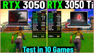 RTX 3050 vs 3050 Ti  Laptops Test in 10 Games  Tech MK [upl. by Adnav]