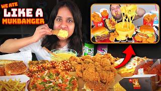 I ate like FAMOUS MUKBANGERS For 24 Hours Challenge 😱😱 DIFFICULT [upl. by Akerdnuhs]