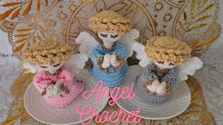 Angelitos hincados tejidos en CROCHET 12  Delicados recuerdos para diferentes celebraciones [upl. by Onaireves]