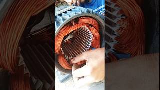 220 Volt 3 HP motor coil rebindingElectric motor short video [upl. by Chally]