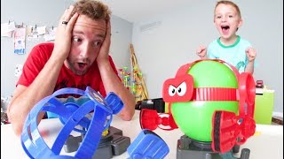 Father amp Son PLAY BALLOON BOT BATTLE [upl. by Santa]