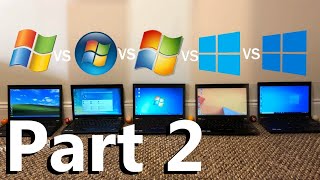 Windows XP vs Vista vs 7 vs 81 vs 10  Speed Test PART 2 [upl. by Victor]