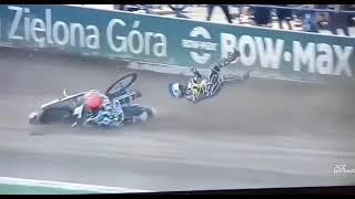 Hampel crash Falubaz Zielona Góra  Motor Lublin 2024 [upl. by Eityak512]