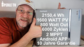 🔋 Mentech W2000 Smarter bis 6kwh skalierbarer Balkonkraftwerk Speicher KonstantampNulleinspeisung⚡️ [upl. by Mascia]