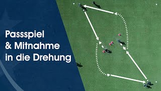 Passspiel amp Mitnahme in die Drehung – Fußballtraining am Deutschen Fußball Internat [upl. by Madelaine527]