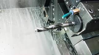 HSS Drilling on CNC machine Jyoti Cnc DX200 [upl. by Osana136]