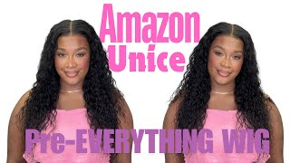 UNICE Amazon Pre Everything 24 Inch Water Wave Wig  Glueless PreCut Lace Invisible Knots [upl. by Ecnarretal887]