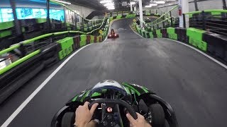 Racing Electric Go Karts At 35 MPH  Andretti Indoor Kart amp Games Orlando [upl. by Narol986]