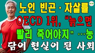 노인 빈곤·자살률 OECD 1위 “늙으면 빨리 죽어야지”…농담이 현실이 된 사회 [upl. by Eetsud797]