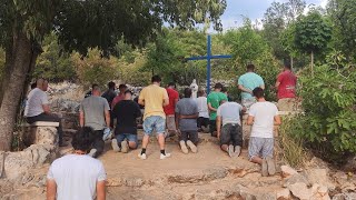 Special Moment Medjugorje  The Men of the Cenacolo Community praying the Rosary at Blue Crosses [upl. by Publus]