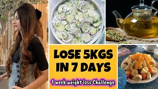 LOSE 5KGS IN 7 DAYS🔥7 DAY WEIGHT LOSS CHALLENGE With 700 CALORIES DIET PLAN  August Diet Plan [upl. by Waneta]