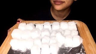 SOFT POWDERY ICE CUBES ASMR ICE EATING [upl. by Epillihp]