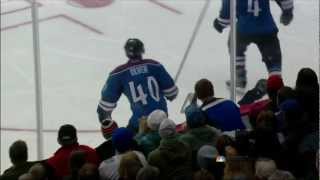 Mark Olver waylays Vladimir Tarasenko Feb 20 2013 St Louis Blues vs Colorado Avalanche NHL Hockey [upl. by Ainoek]