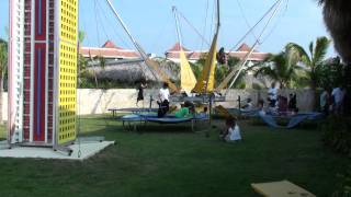 Paradisus Palma Real in Punta Cana Kids Club Jumping on Trampoline [upl. by Bristow]