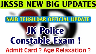 JKSSB Naib Tehsildar 58 Posts 2024  Official Notification  JKP Constable Admit card  OMR [upl. by Beutler]