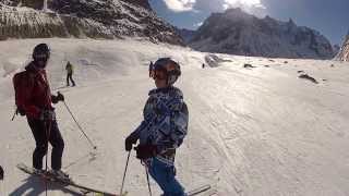 Aiguille du Midi  Mont Blanc  Chamonix Vallée blanche ski offpiste with GoPro HD cam [upl. by Atin]