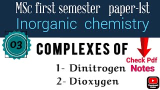 Complex of Dinitrogen and Dioxygenas a ligand mscchemistrynotes mscnotes itschemistrytime [upl. by Nnav]