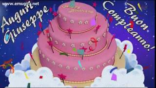 GIF Auguri Buon Compleanno Giuseppe GIF Animata Torta con Scritta Glitter per Festeggiare [upl. by Faun]