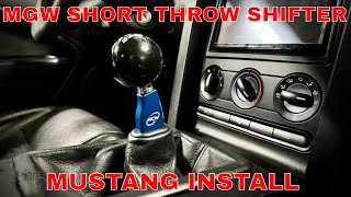 MGW Flat Stick Short Throw Shifter INSTALL 2009 Ford Mustang GT 3 valve DIY How To S197 [upl. by Arakat]