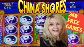 AWESOME 240 FREE GAMES to Start CHINA SHORES Slot Machine 🎰Xtra Rewards💥slots casino konami [upl. by Arat]