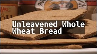 Recipe Unleavened Whole Wheat Bread [upl. by Tiga]