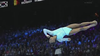 Simone Biles makes history as the first woman to land this difficult vault trick in competition [upl. by Knighton]