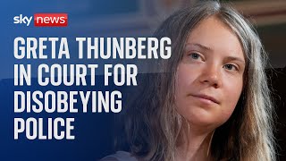 Climate activist Greta Thunberg appears in Swedish court [upl. by Arbma111]