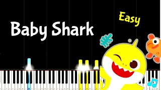 Baby Shark Song  Easy Piano Tutorial Slow [upl. by Aliuqaj897]