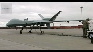 MQ9 Reaper UAV Drone  Missile Unload Taxi Launch and Recovery [upl. by Christyna570]